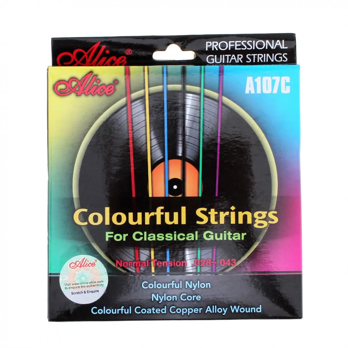 6pcs/set Colorful Strings Classical Guitar Strings 028 043 inch Nylon
