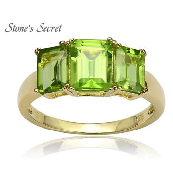 

2.50ctw Rectangular Octagonal Manchurian Peridot 18k Gold Over Silver Ring