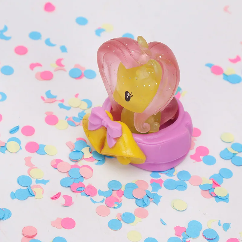 5 шт. игрушки My Little Pony Pulltab, тянущаяся веревочка внутри, мини-пони, кукла дружба-это магия, радуга, тире, Сумеречная сверкающая фигурка, кукла