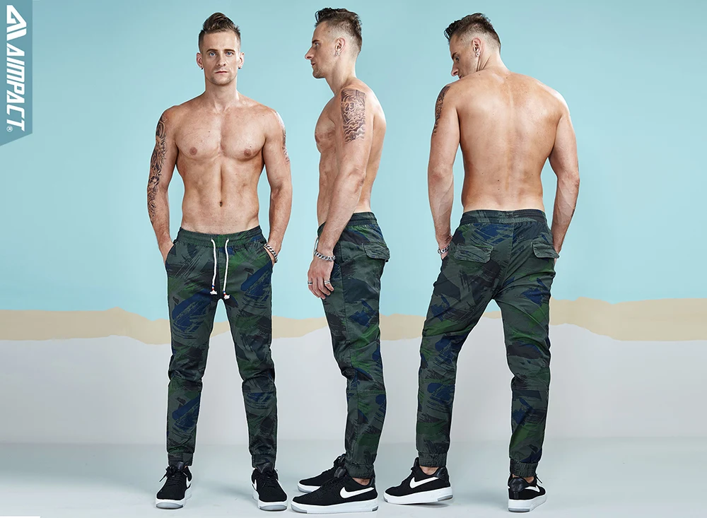 Aimpact 2018 Spring Men Casual Fashion Camo Jogger Pant Man Cotton Fitted Trace Twill Pant Male Straight Tapered Trousers AM5011 (7)