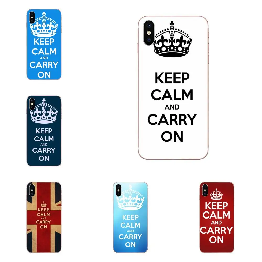 ТПУ с милыми для Galaxy Alpha Note 3 4 10 A10 A20 A20E A30 A40 A50 A60 A70 A80 A90 M10 M20 M30 M40 надписью Keep Calm And