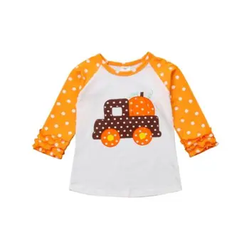 

Toddler Baby Kids Girls Autumn Long Sleeve Pumpkin T-shirt Halloween Clothes