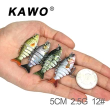 KAWO Fishing Swimbait Glide Swimming 5cm 2.5g Exhausting Lure 6 Section Fishing Lure Culter Contemporary Water Excessive High quality Fish Bait Pesca