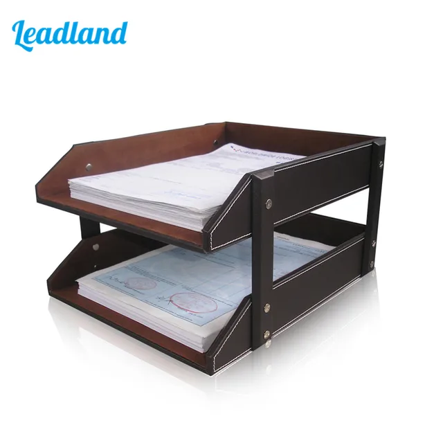 A4 Do Ent File Tray Rack File Organizer Double Layers Desk Pu Leather For Office A4 Do Ent File Tray Rack File Organizer Double Layers Desk Pu Leather For Office