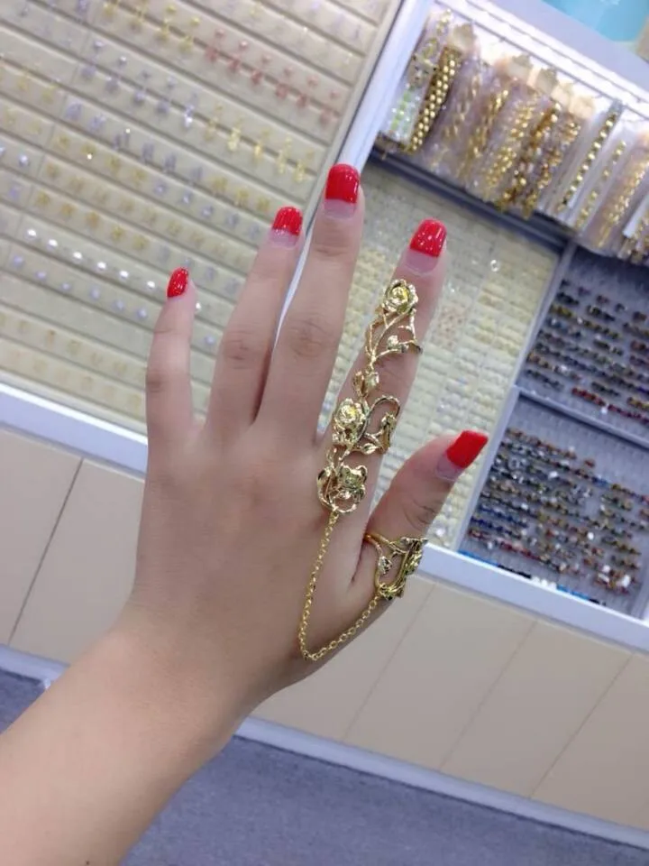 Mode Schmuck Vintage Gold Silber Kette Link Zwei Finger Ringe Fur Frauen Doppel Ring Legierung Laub Hochzeit Liebe Kette Link Ring Ring Tree Finger Ringtwo Finger Ring Aliexpress