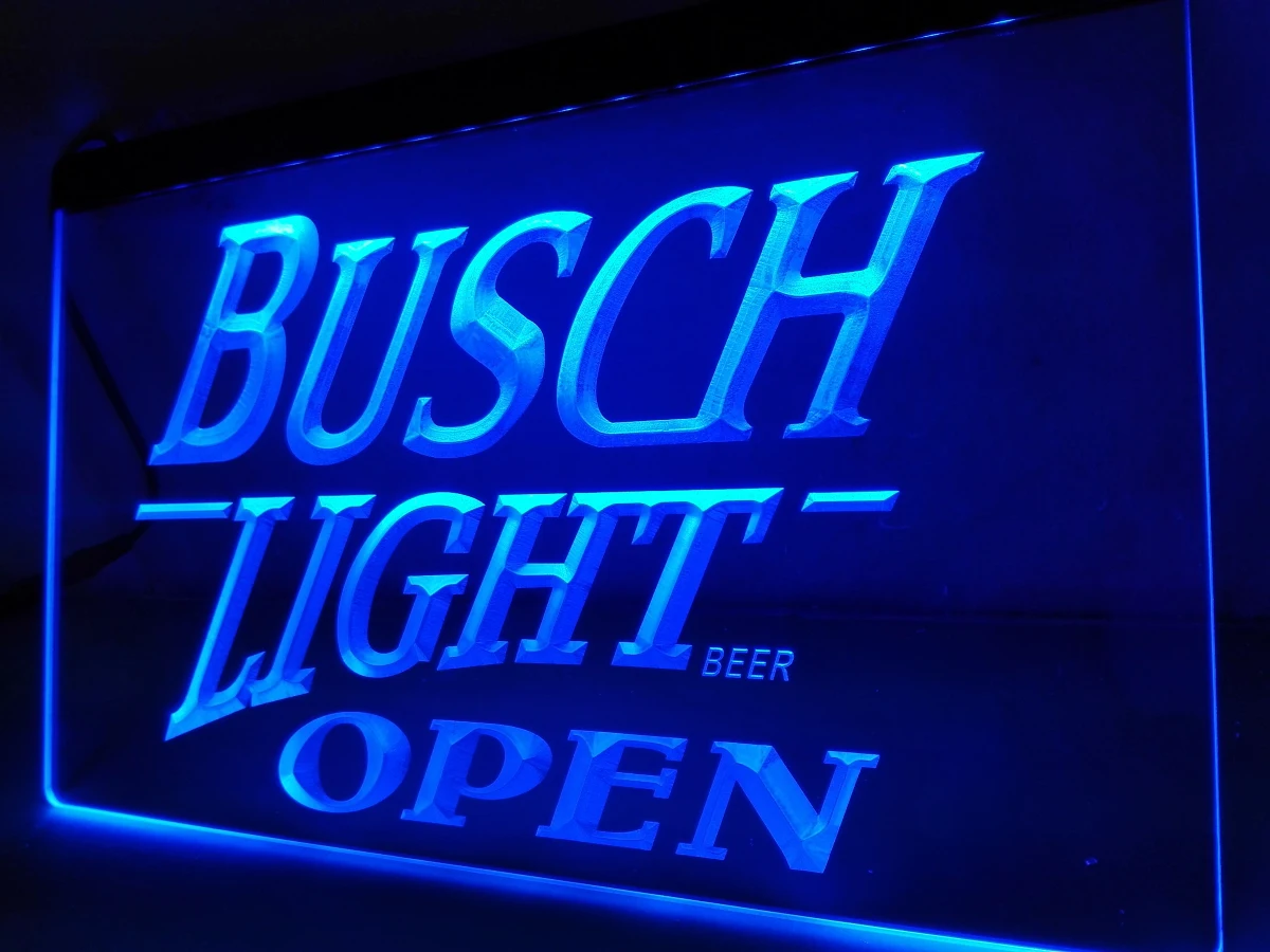 LA044 Busch Light Beer OPEN Bar LED Neon Light Sign home