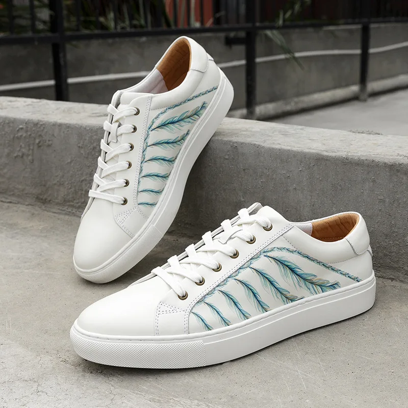 

MYCOLEN 2019 Luxury Product Spring/Autumn Leisure Men Shoes Fashion Breathable Men Casual White Shoes Flats Lace-Up Tenis