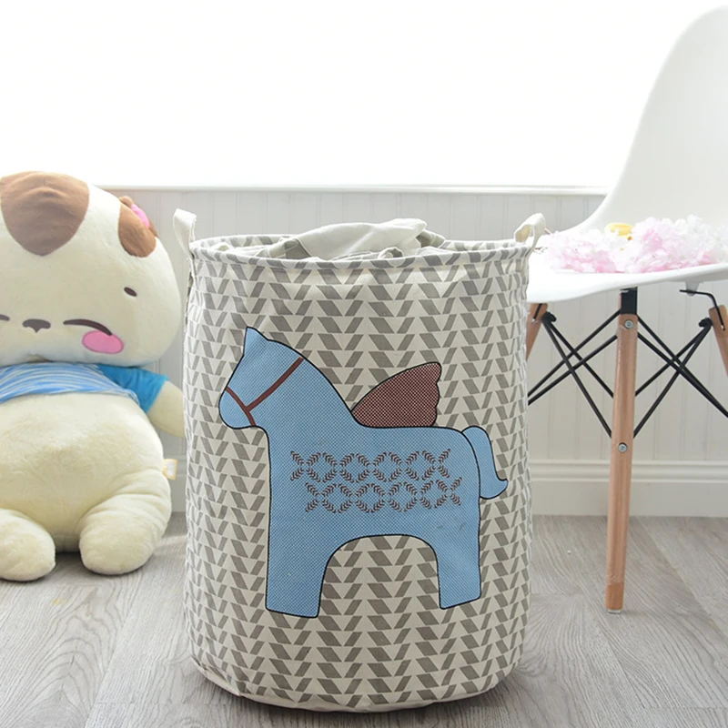 MICCK الغسيل سلة قدرة كبيرة الكرتون للماء طوي الكتان غسل سلة للأطفال تخزين اللعب مربع تنظيم