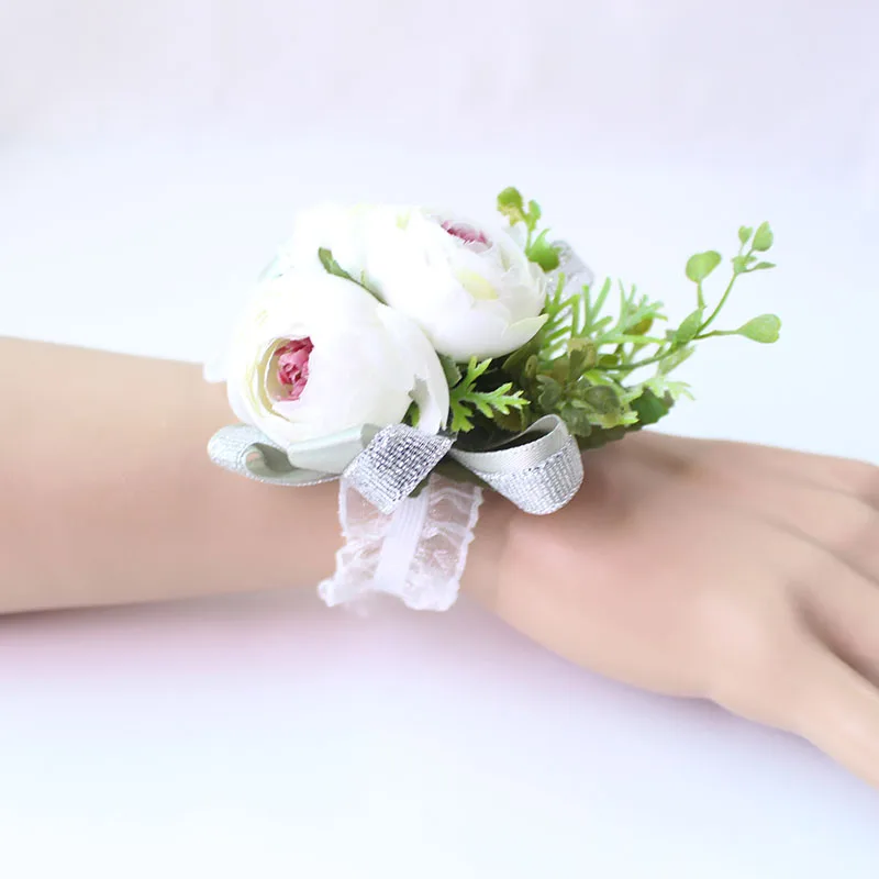 Wrist Corsage Bracelet wrist flowers artificial flowers rose  (15)