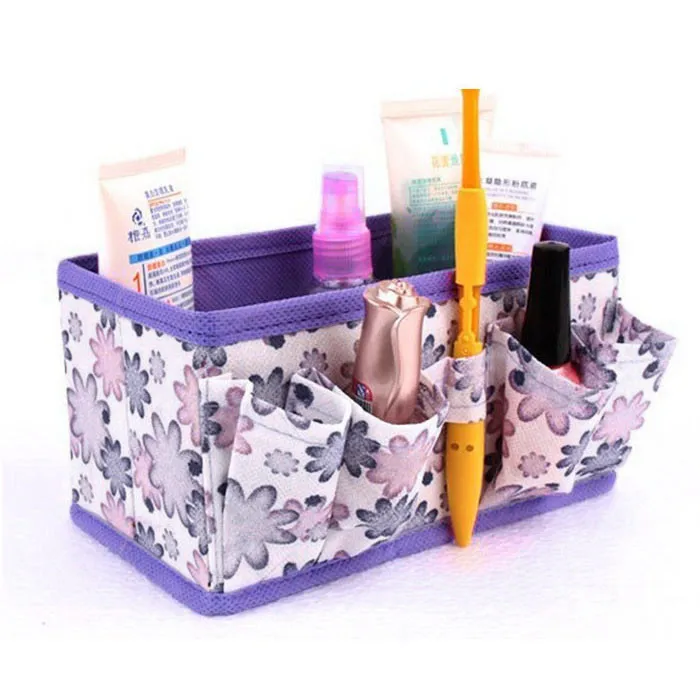 

1PCS Printed Nonwoven Cosmetic Storage Boxes Folding Multifunction Make Up Container Bag Case Jewelry Storage Boxes Hot Selling