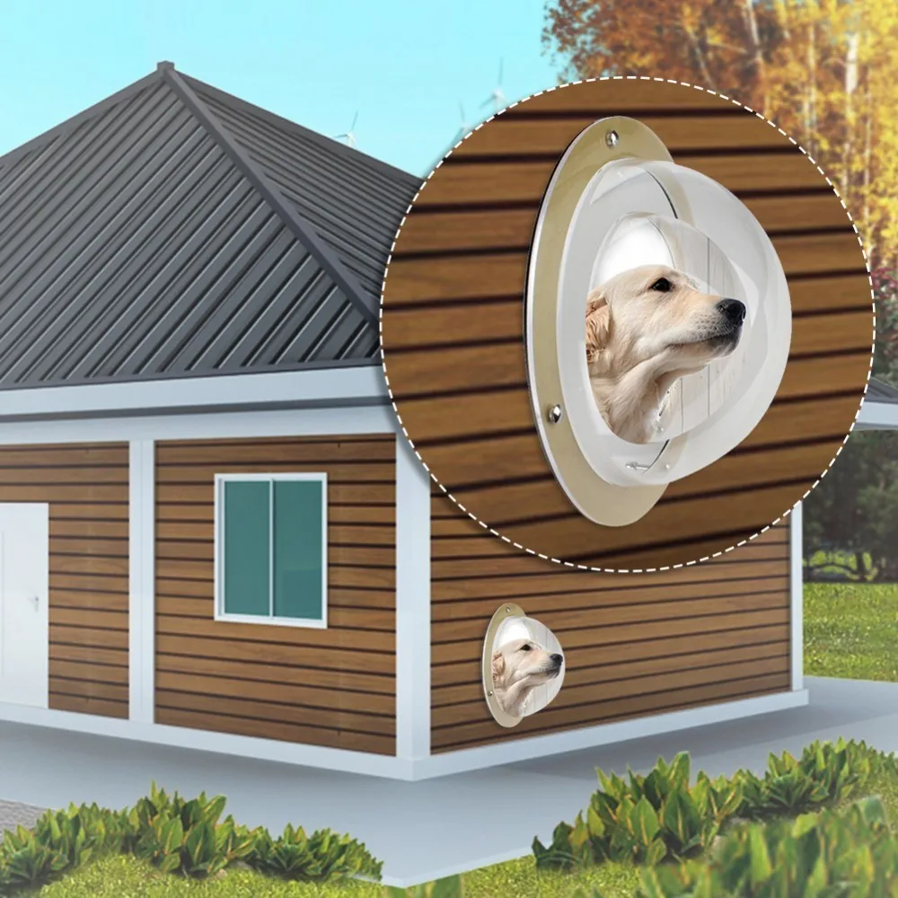 

Boxed Small Fence Window For Pets Prevent Disturbance Transparent Pet Lookout Window Household Pet Watch Station