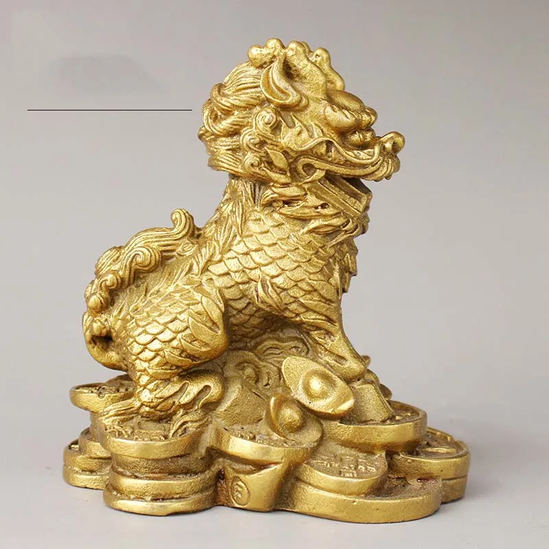 Натуральный медный орнамент с единорогами украшения для дома города офиса Фэнь