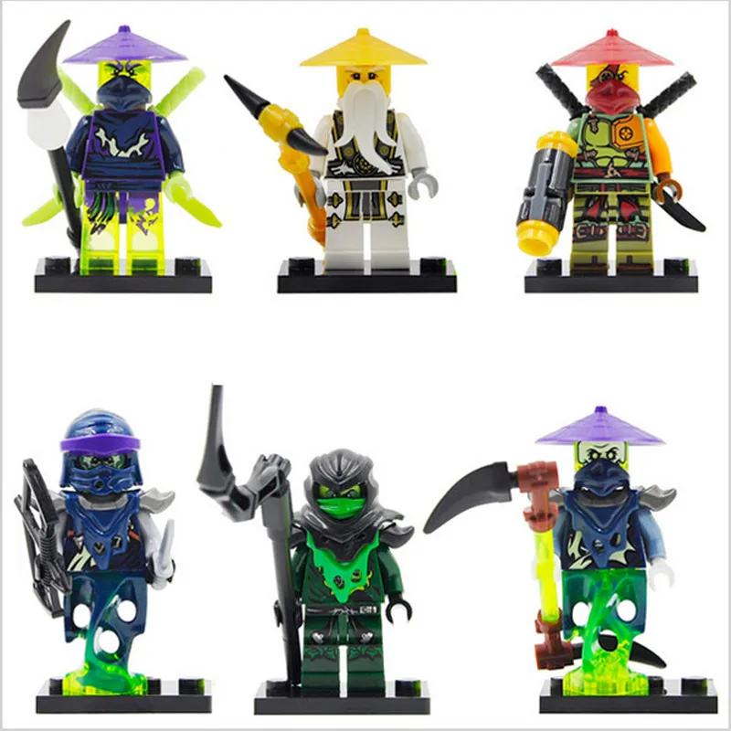 

Lepin Pogo Bela 0092-0097 Wu Morro Ghoultar Acher Cowler Ninjagoe Thunder Swordsman Building Blocks Bricks Compatible Legoe Toys