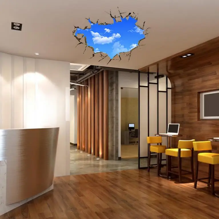 Special Blue Sky&White Clouds 3D Art Wall Decals/Removable PVC Wall