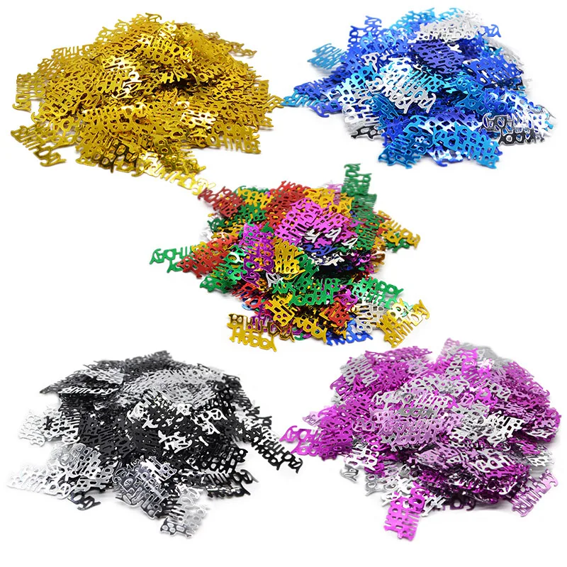 1 упаковка с днем рождения конфетти декорация золотые буквы-Конфетти Для шары для свадьбы и дня рождения вечерние украшения стола