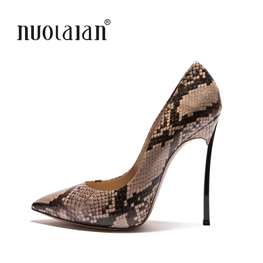 

2018 New Brand Sexy Women Pumps Snake Printed High Heels Pointed Toe High Heel Party Dress Shoes Woman Size 35-42 zapatos mujer