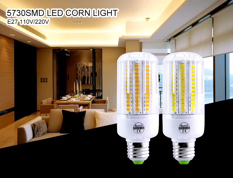 E27 LED Lamp SMD5730 220V 110V Corn Bulb 24 30 42 64 80 89 108 136LEDs Bombillas Light Bulbs For Home Decoration Ampoule (1)