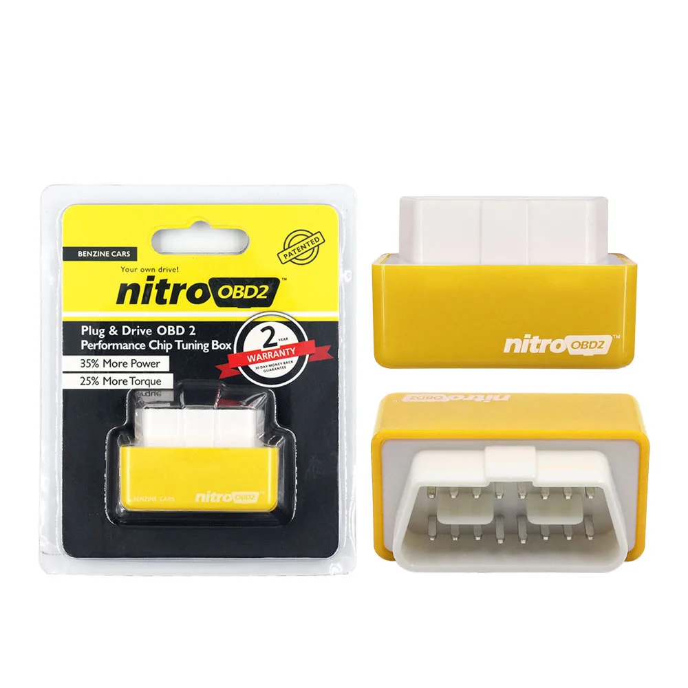 Nitro OBD2 бензиновый чип, тюнинговая коробка Nitroobd2 ECO OBD2, бензиновая заглушка, флэш-накопитель ECU, больше мощности, крутящий момент, экономия топлива