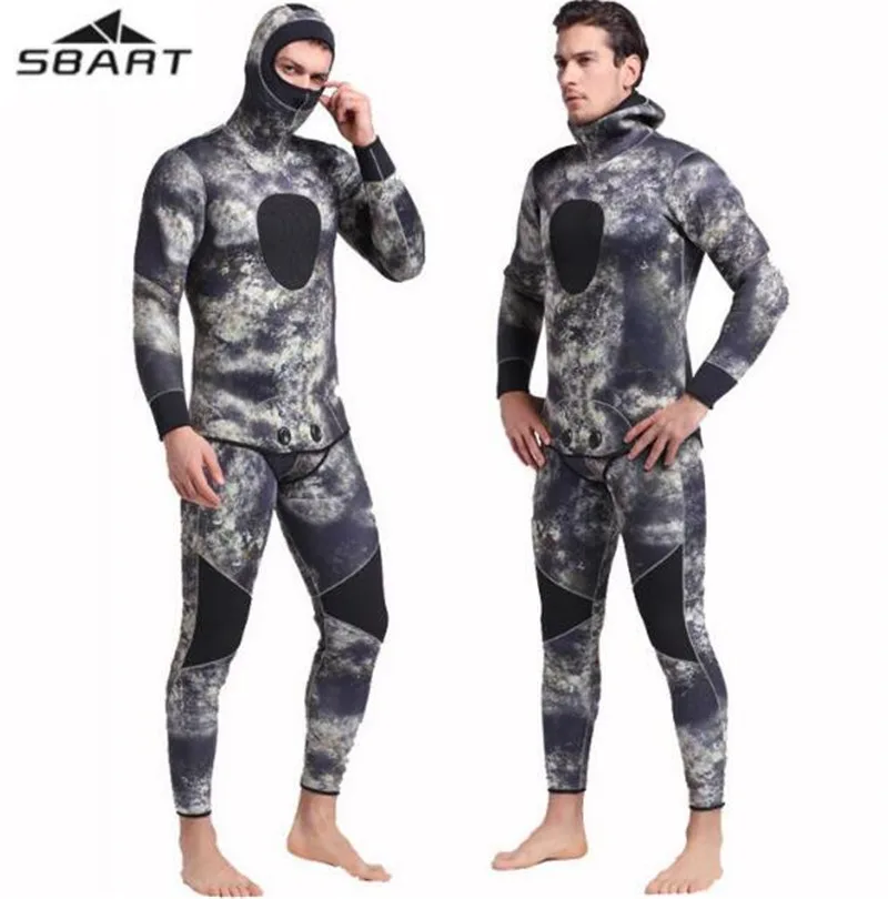 

SBART 3MM 5MM Neoprene Dive Wetsuit Warm Winter Swimming Surfing Long Sleeve Hooded Two-piece Thicker Diving Swimming