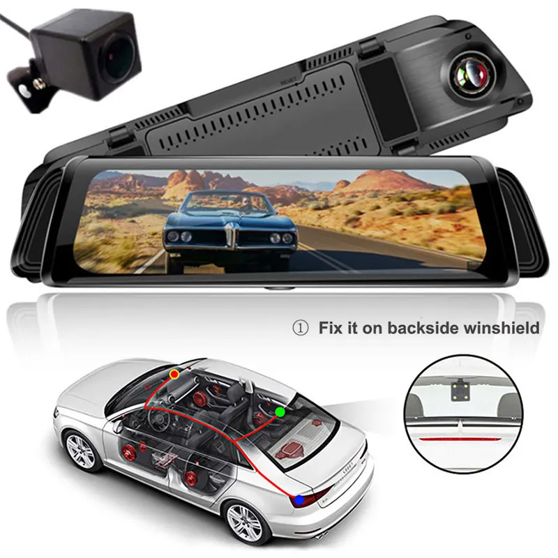 

Stream Media Rearview Mirror Car DVR Car Video Recorder Portable Night Vision Driving Recorder Camera Ultrathin Dual Lens