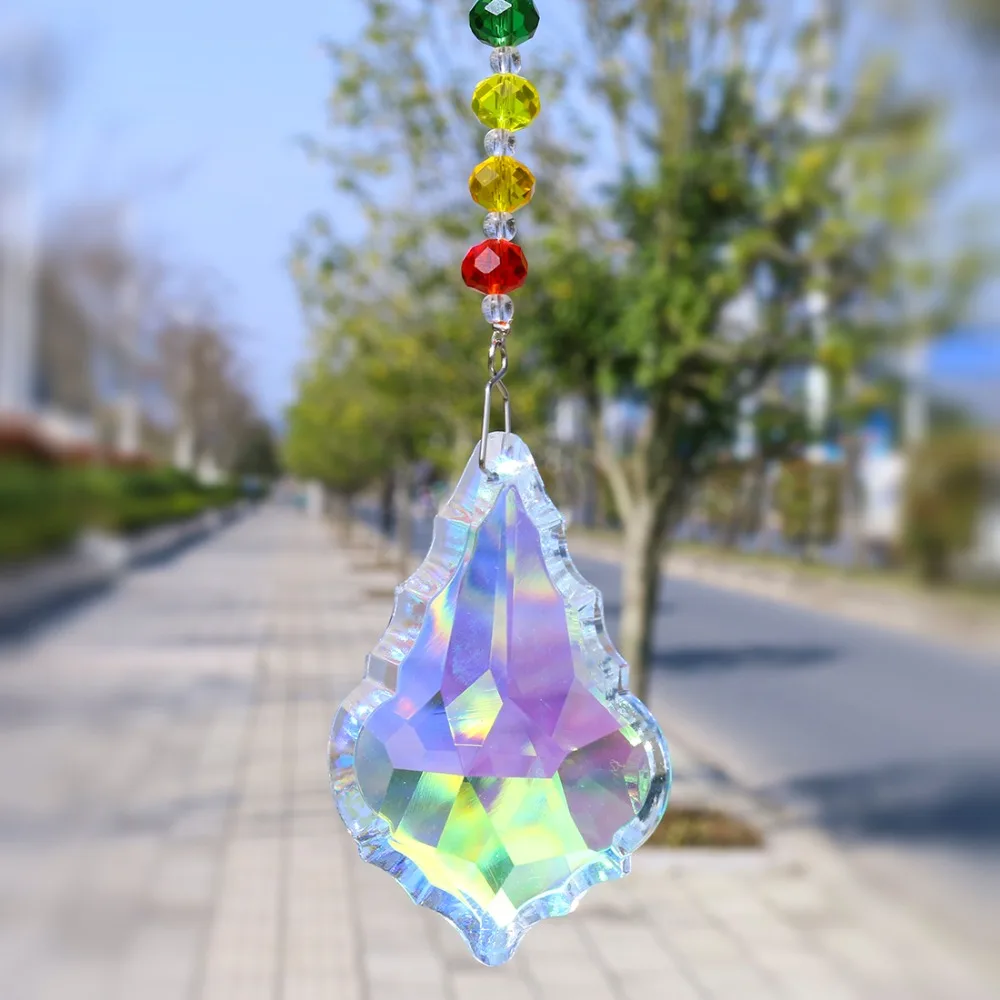 H& D чакра Кристалл Suncatcher 76 мм AB капля Призма Радуга производитель фэн шуй кристаллы оконный орнамент украшение дома поставляется подарочная коробка