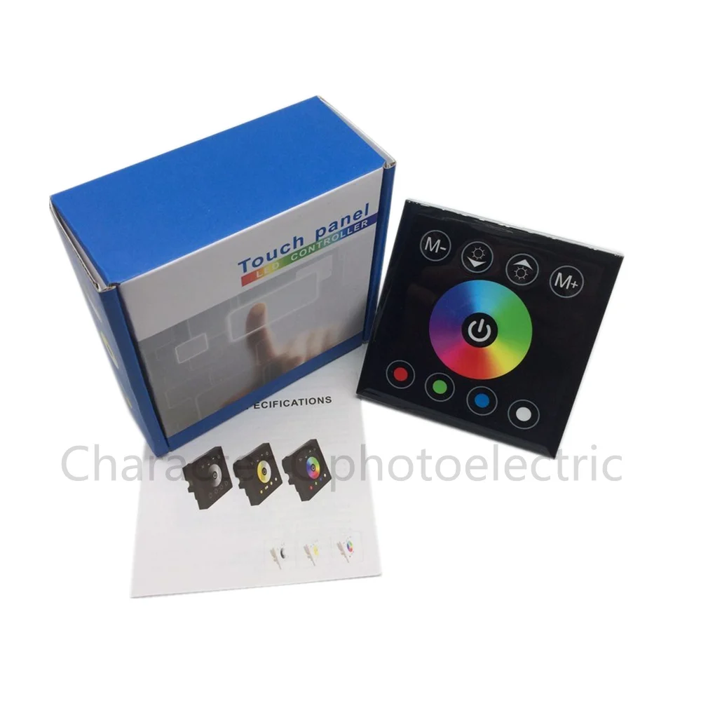 

DC12-24V 16A 4A /CH Black Wall Mounted RGB Touch Panel LED Controller Touch Panel RGB Full Color LED Controller Free Shipping