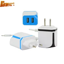 HGhomeart 2 Ports 5V 1A 2A USB Power Socket Portable USB Phone Chargers Extension Socket Portable Charger Adapter Smart Mobile