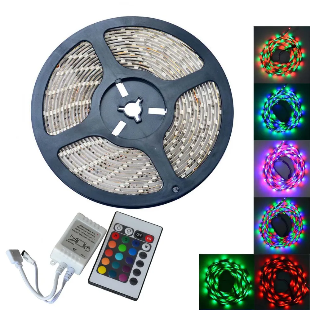 Waterproof 35W 300 5050 SMD RGB LED Light Strip w/ Remote control (DC