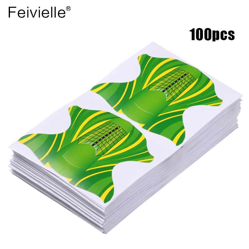 Feivielle 500 шт/рулон DIY квадратной формы клейкая Форма для ногтей для акрила/УФ-геля для наращивания ногтей маникюрные инструменты для ногтей