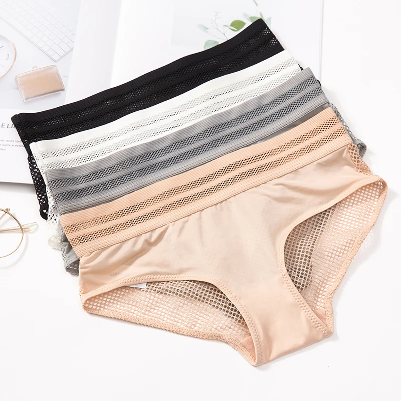 Women's breathable full cotton crotch underwear transparent soft comfortable lady's triangles