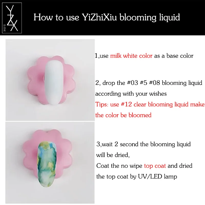 YZX 6 бутылок/набор Цветущий гель для маникюра с замачивающимися чернилами 3D дизайн натуральный сухой не светодиодный/УФ жидкий мраморный размазывающийся пузырьковый лак