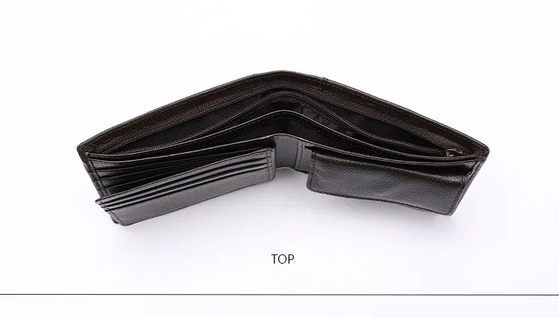 2018 короткий кошелек мужской из натуральной кожи кошелек бизнес-офис держатель для карт высокое качество Bi-fold Тонкий кошелек для монет