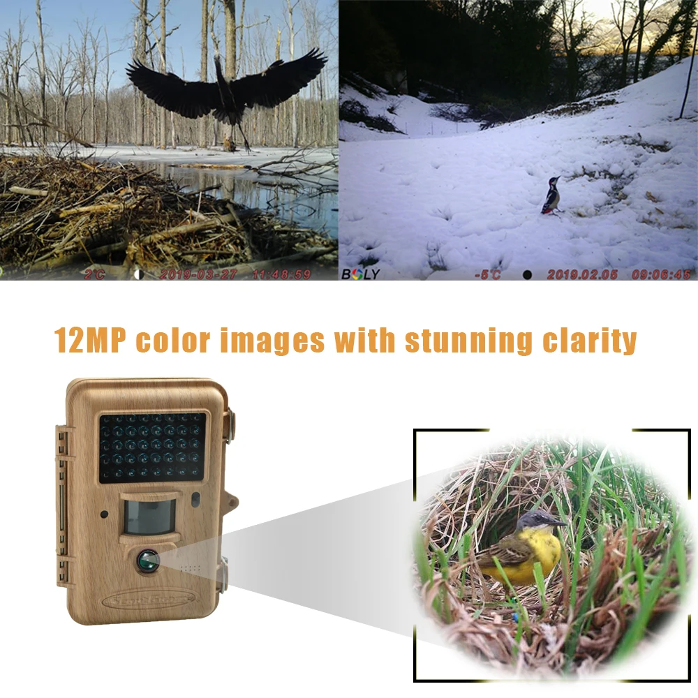 Bolyguard охотничья камера 12MP 720P HD 940nm черный светодиодный ИК ночного видения