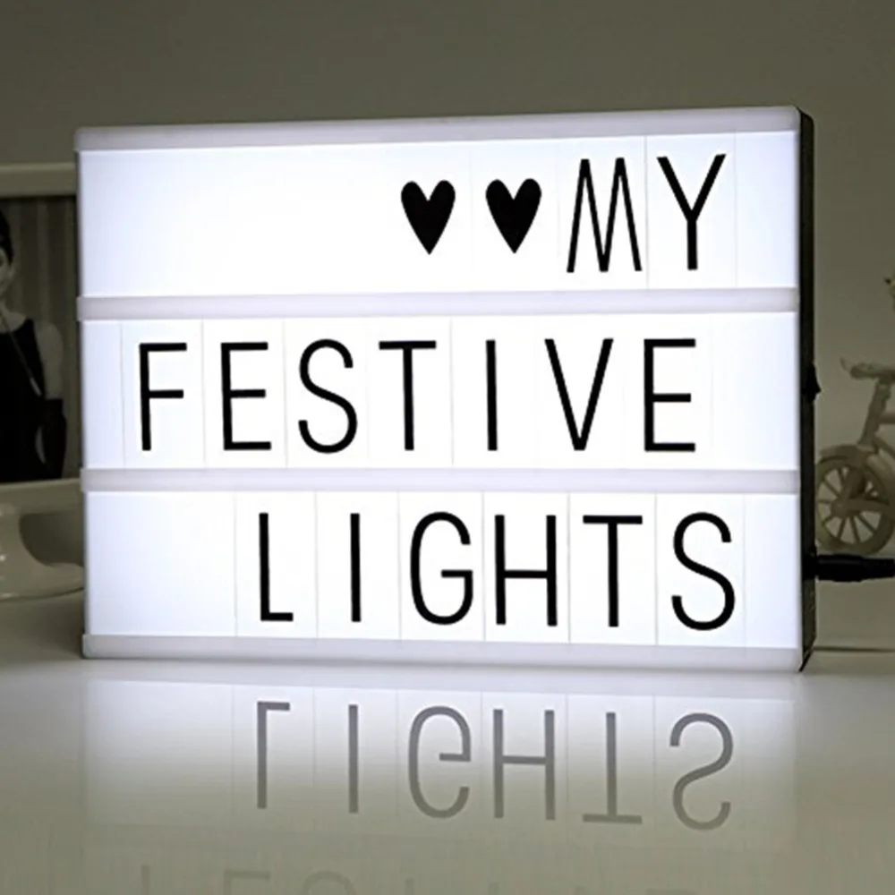 DIY Free Cinematic Light Box With Letters And LED Light A4 Size