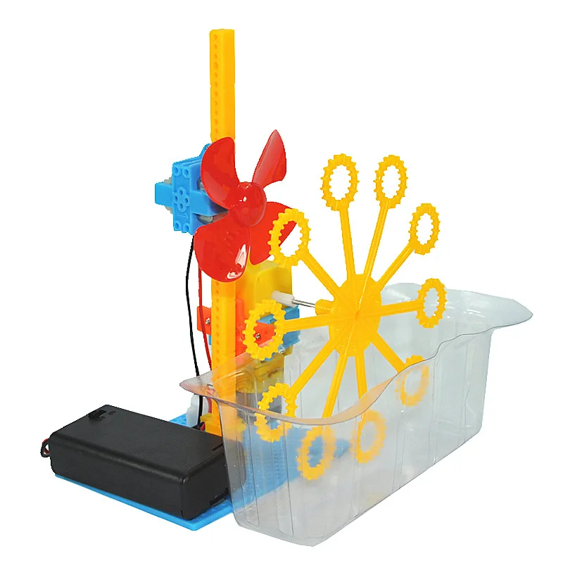 Diy Bubble Machine Steam Education Toy Assembly Foaming Machine Boy