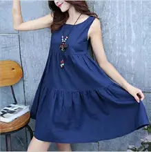 Plus Size Summer Maternity Dresses Cotton Wear Clothes Ladies Sleeveless Pregnancy Dress Maternity Clothes For Pregnant Women