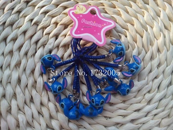 

New 50 pcs Cartoon Stitch Pendant DIY Key Chains With Bell 1-2cm Bag Pendant Gifts Favors Free Shipping LD-04