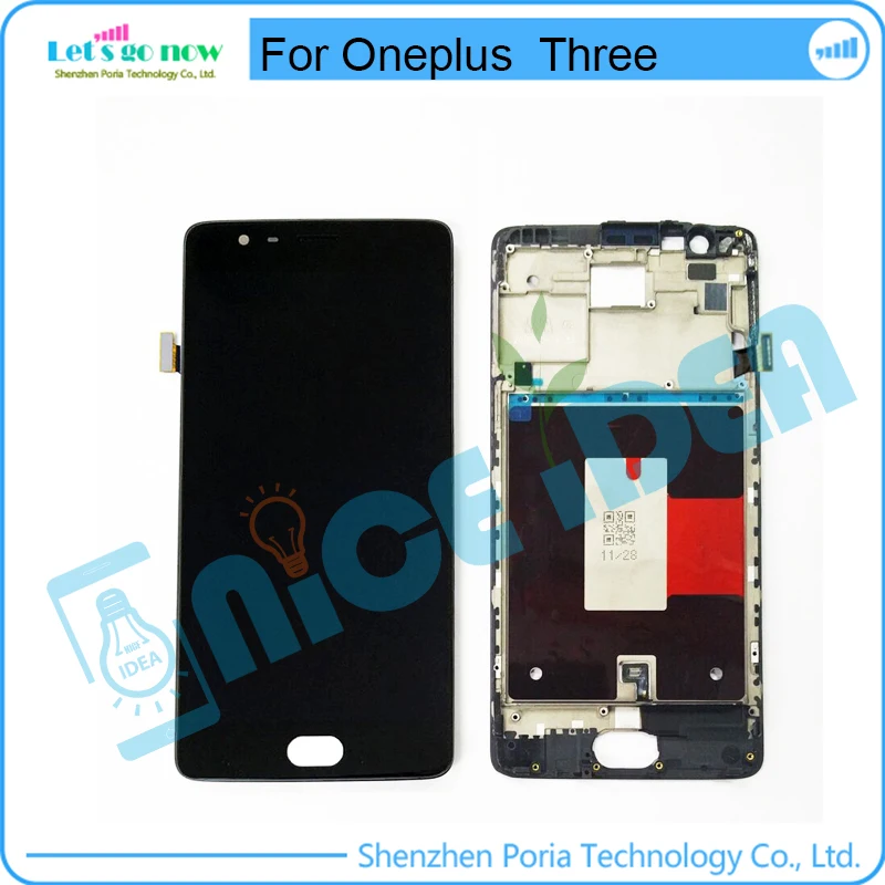 Black LCD Display For OnePlus Three Touchscreen With New Digitizer Assembly Tools For OnePlus 3 a3000