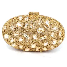 LaiSC шипованных драгоценностями клатч Сумки вечерние свадебные Сумочка эксклюзивная бриллиантовые вечерние сумки леди в комплекте с золотистым клатчем Для женщин Кристальные сумки для вечеринки Q62