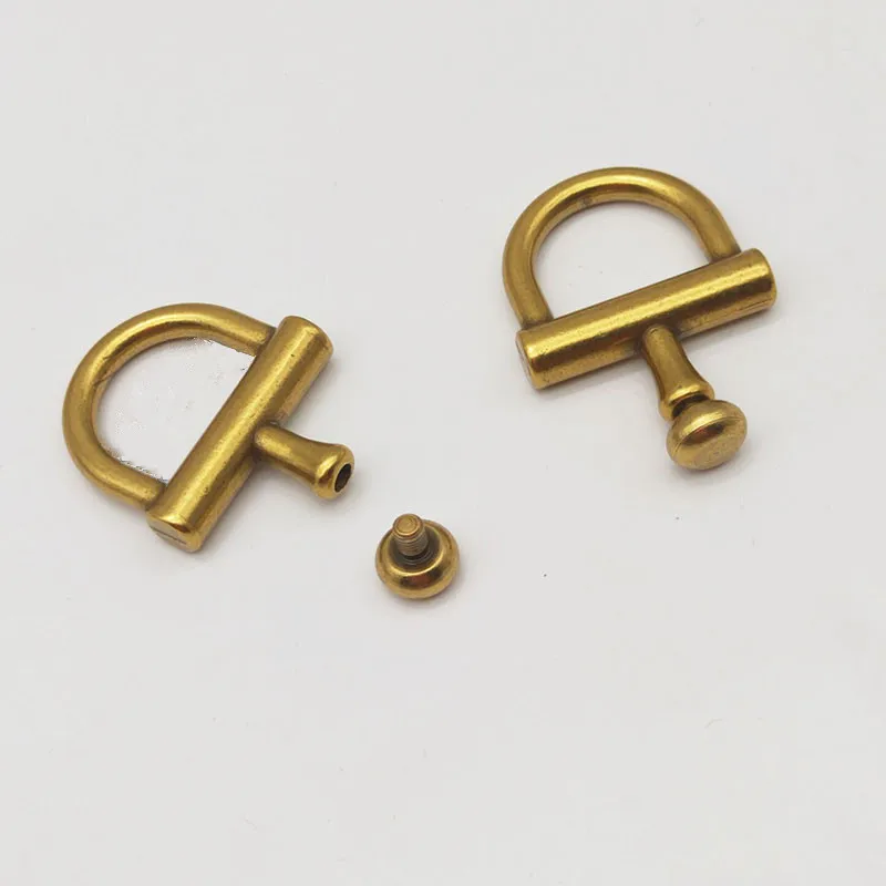 

2pcs vintage gold Metal Hook Buckles D Ring Clothes/Key/Bag Hang Dot Screw Connection Zinc Alloy Metal Buckles DIY Accessory