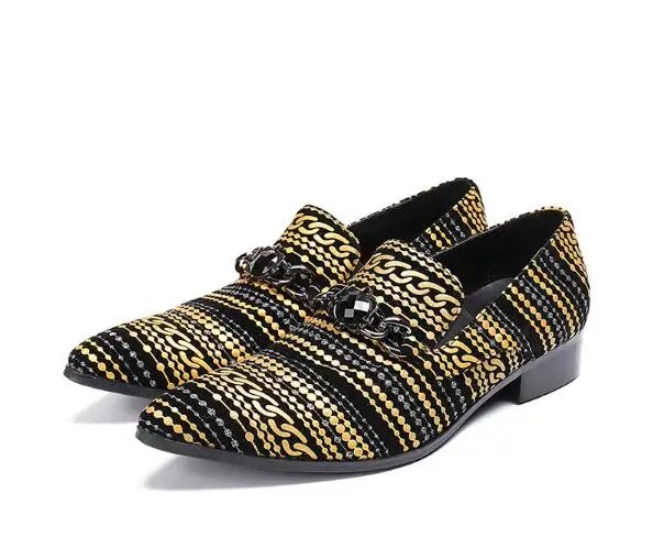 

2018 high quality luxurious Evening Party Crystals Men's leather British style Men Loafer for Wedding Prom and Banquet flatss