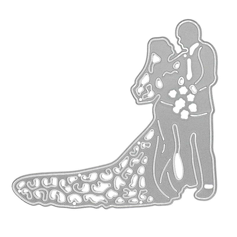  Newlyweds Couple Metal Cutting Dies For DIY Scrapbooking Wedding Invitation Cards Making Baby Craft - 32866165402