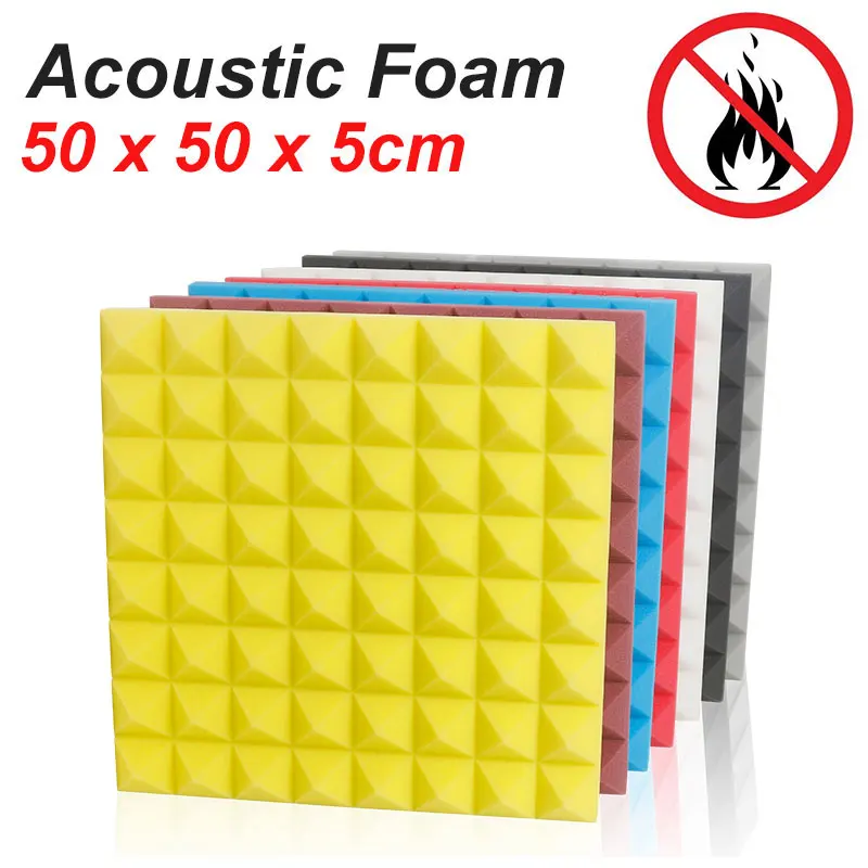 

500x500mm Soundproofing Foam Acoustic Foam Sound Treatment Studio Room Absorption Wedge Tiles Polyurethane Foam