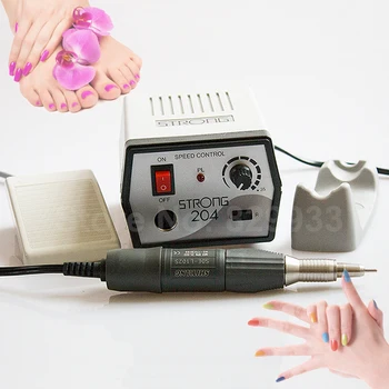 Best Free Shipping 35K RPM Electric Manicure Pedicure Nail File Drill Micromotor Machine Strong 204 + SHIYANG SDE-L102S Handpiece Car