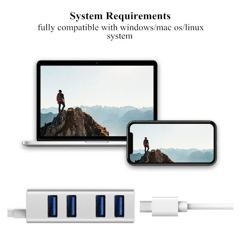 BinFul USB C USB C 3 0 Hub 4 Ports Type C usb splitter with Micro 4