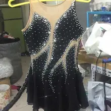 Платье конкурс на коньках черный пользовательские на фигурных коньках платье Лидер продаж Фигурное катание платья на фигурных коньках одежда