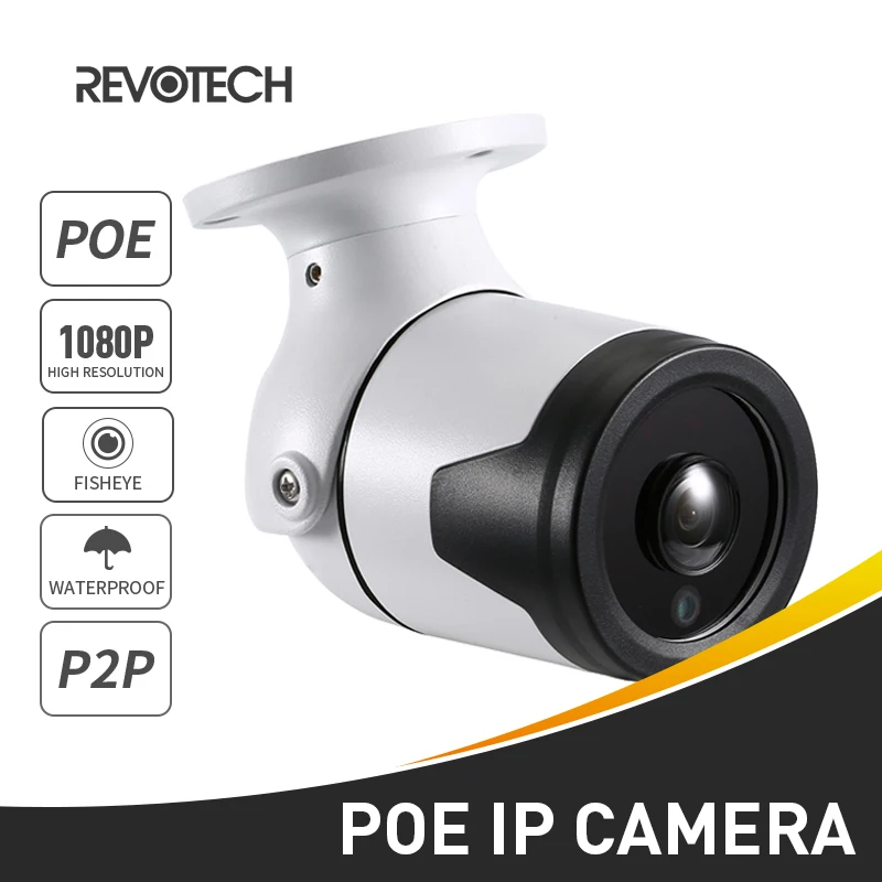 POE водонепроницаемый рыбий глаз 6 Массив 1920x1080 P пуля наружная IP камера Металл 2.0MP камера безопасности ONVIF ночное видение P2P CCTV Cam