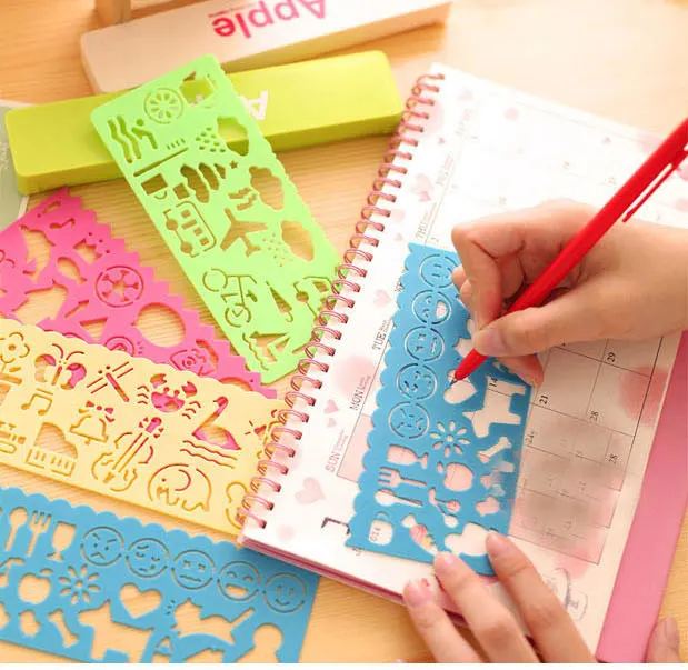 4 шт. пластиковый шаблон для рисования трафарет чертеж линейки игрушки для детей новые игрушки для рисования штампы для рисования для скрапбукинга