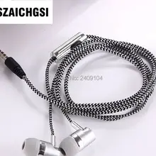 Szaichgsi 3.5 мм вкладыши стерео Плетеный наушники для Iphone для Samsung телефон MP 3 4 100 шт./лот