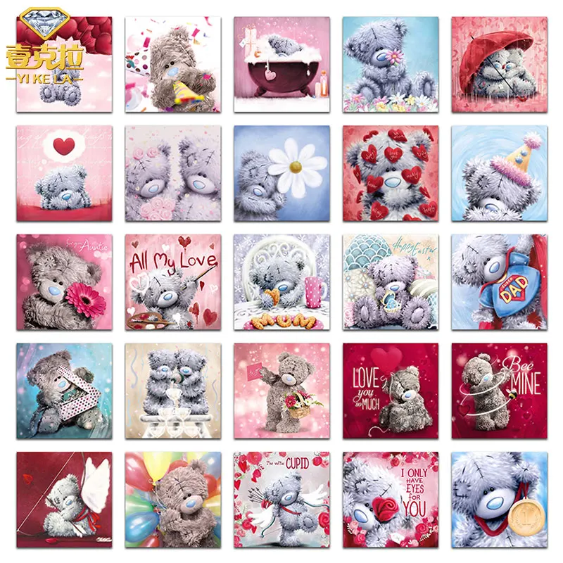 

5D DIY Diamond painting Cross stitch Cartoon Bear Set Full Square Diamond Embroidery Full Square Diamond Mosaic Love Heart BK40